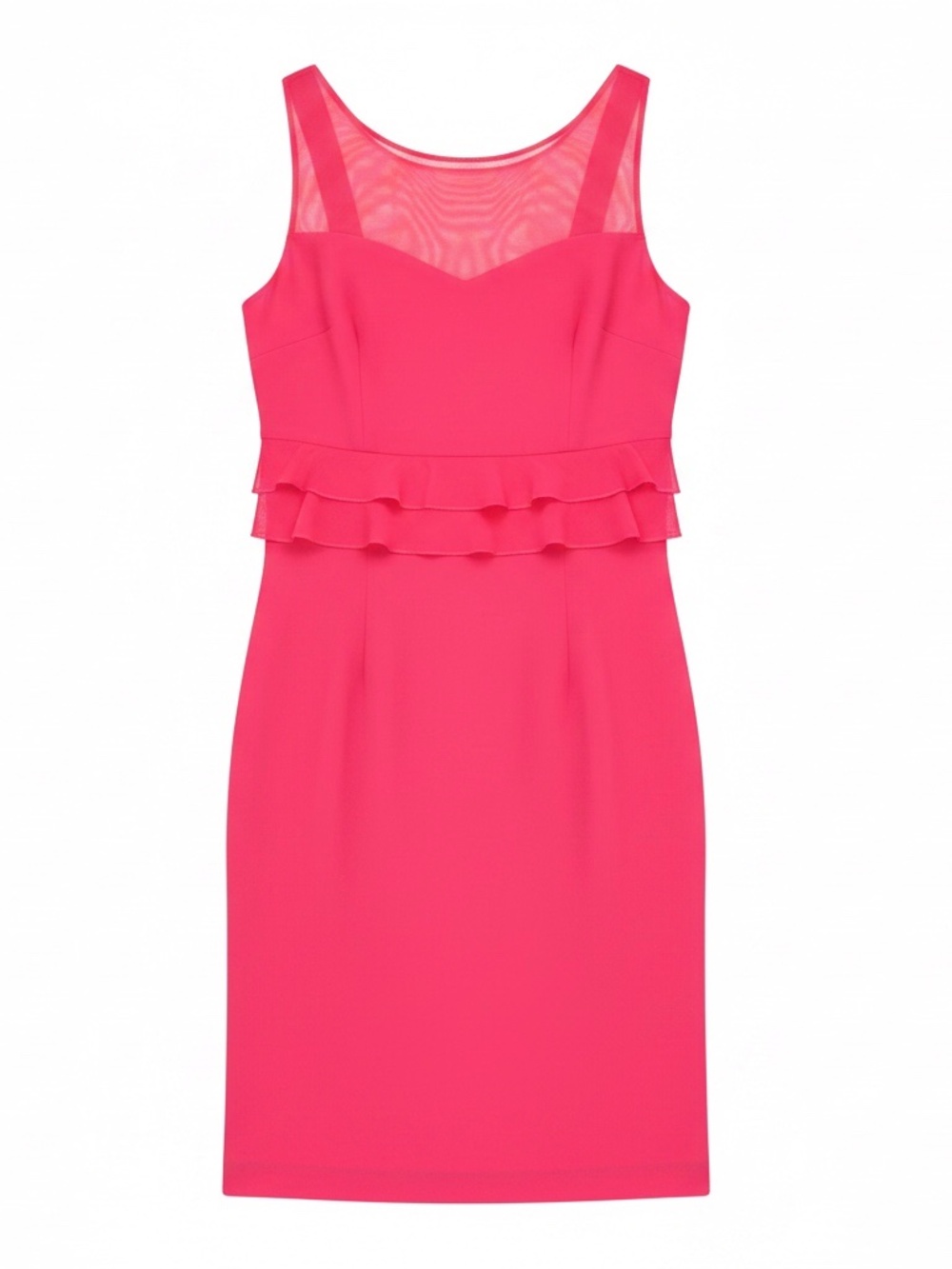 Alfred Angelo Womens Tiered Ruffle Dress Hot Pink Fuchsia Cocktail Mini Size 8